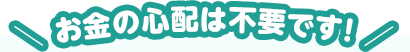 \ お金の心配は不要です! /